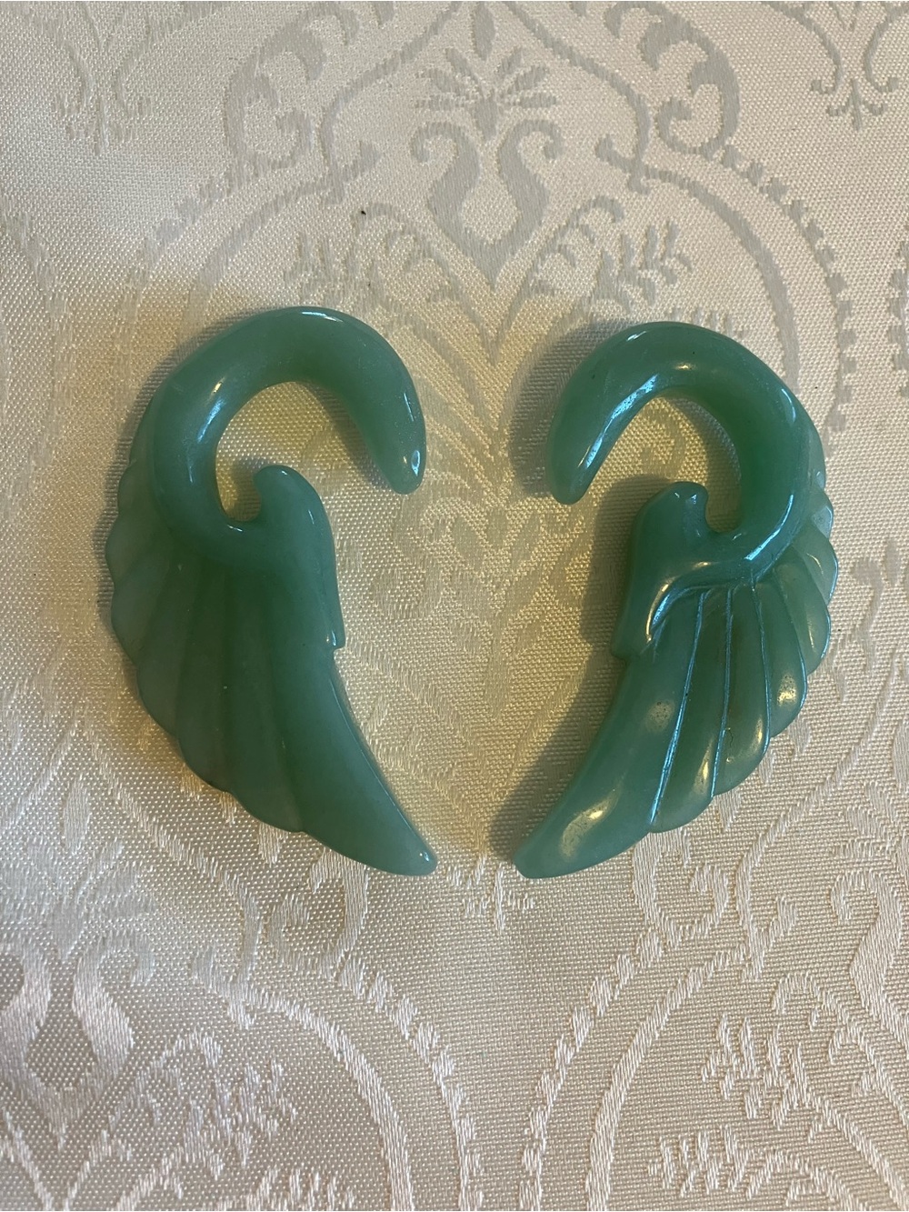 0g Green Adventurine Wing Hangers